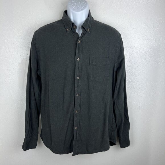 J Crew Button Down Shirt Men Large Grey Brushed Twill Slim Cotton Long Sleeve - Picture 12 of 12